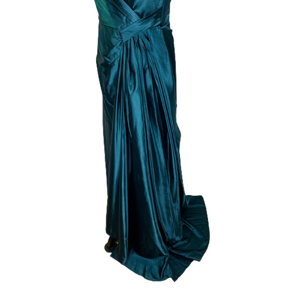 MAKE YOU PRETTY MORE Teal Blue One Shoulder Evening Gown - NWT - Picture 6 of 16